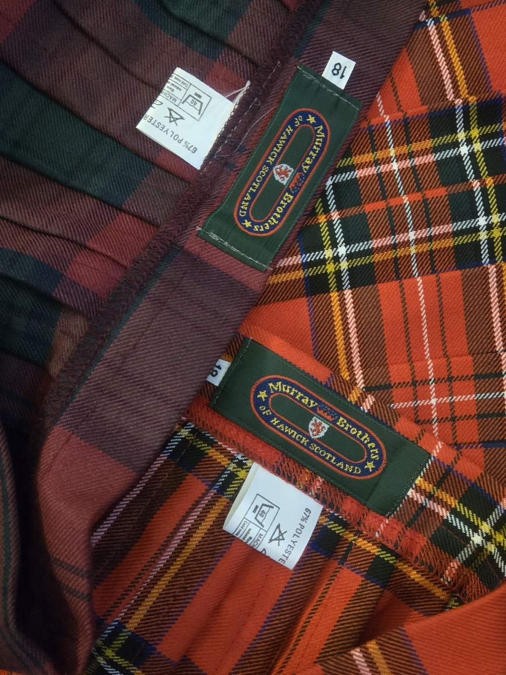 Murray Brothers Red Tartan Kilt. Both Size 18